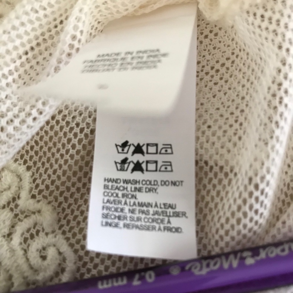 Lucky Brand White Mesh Lace Tee Shirt Medium - Picture 6 of 7